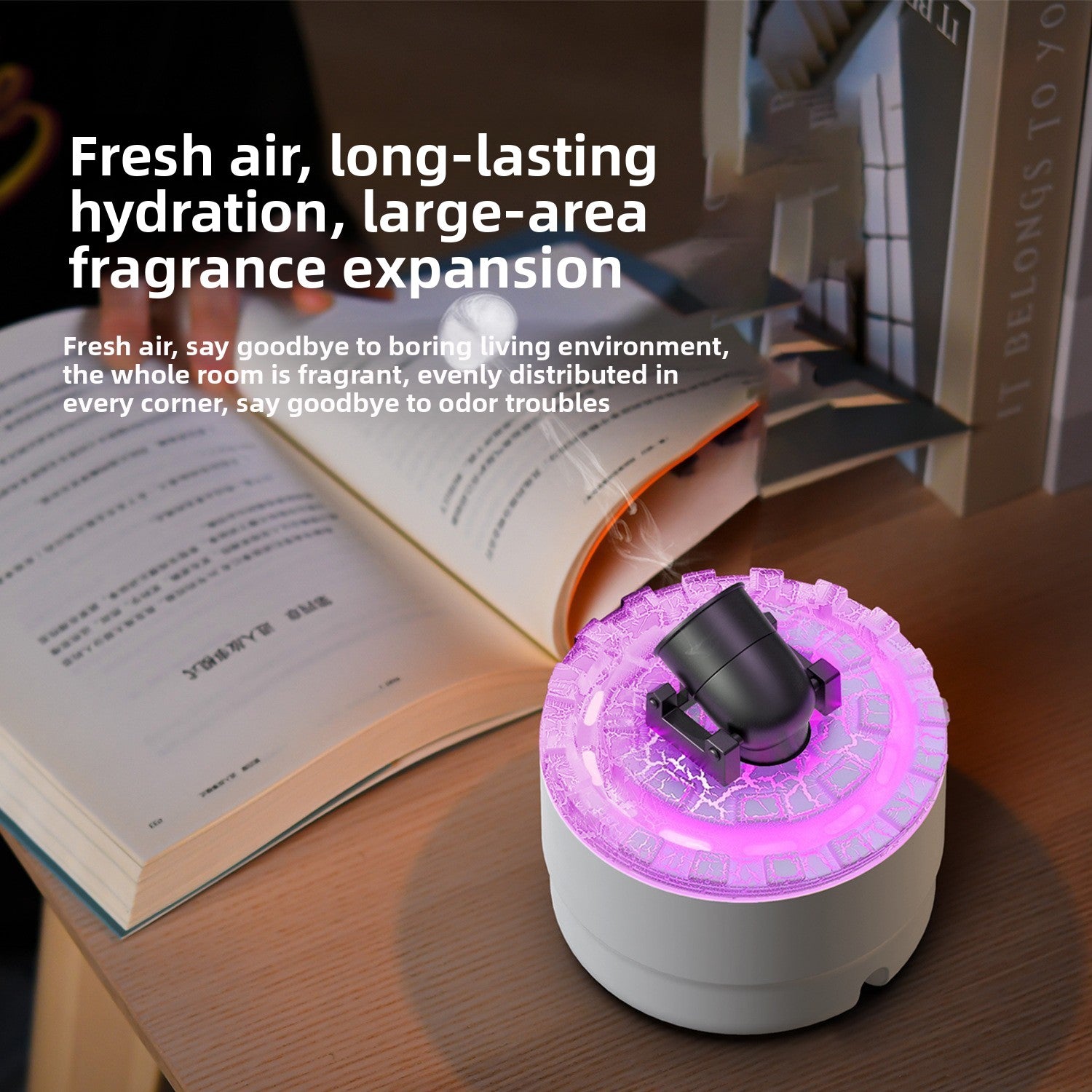 Household Humidifier with Aromatherapy and Atmosphere Light